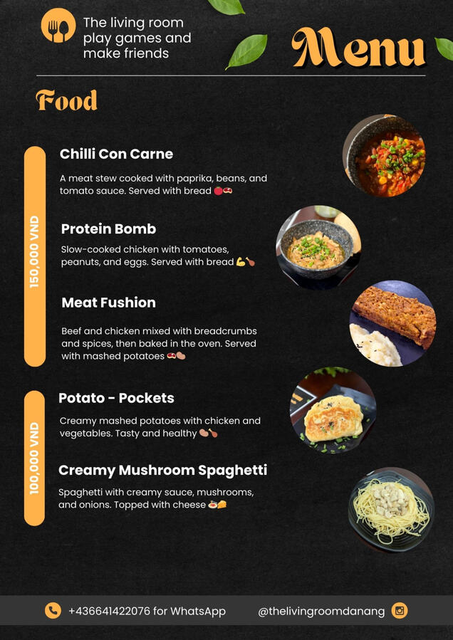 Food menu 1 Food menu 1